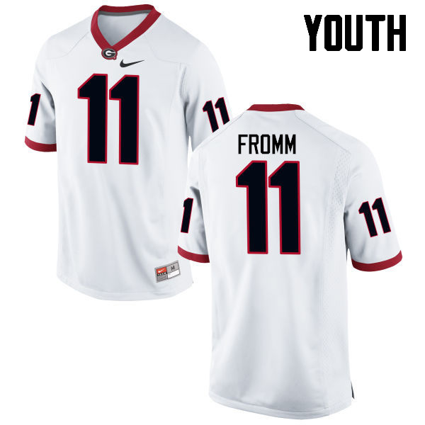 Georgia Bulldogs Youth Jake Fromm #11 White Stitched College UGA Football Jersey 23DO013AT